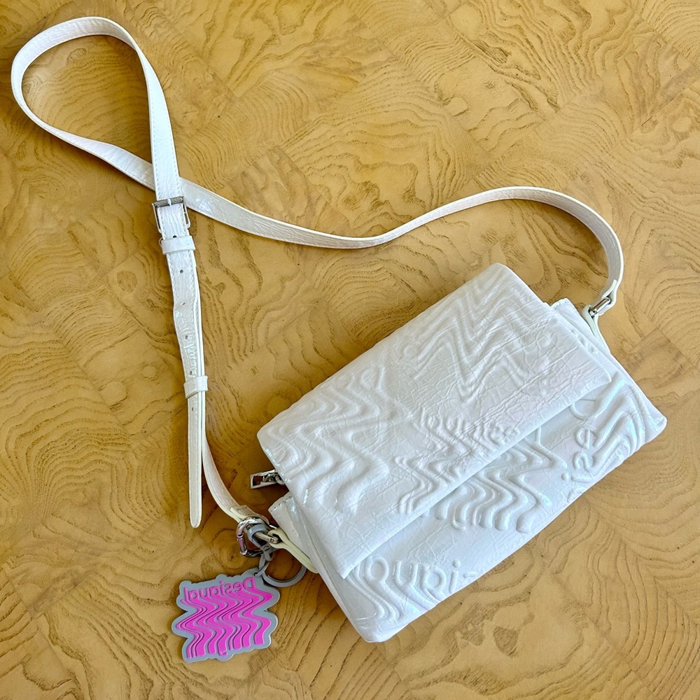 Desigual Iridescent White Crossbody Bag NWOT - Picture 3 of 13